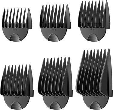 oneisall Replacment Guide Combs for DTJ-001, 6 Pcs, 3 mm/6 mm/9 mm/12 mm/18 mm/24 mm