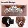 Wedding Hair Comb Side Crystal Bridal Headpiece with Pearls and Diamonds Elegant Rhinestone Hair Accessories for Brides Prom and Bridesmaids Women Girls Bridal Combs and Clips (Silver)