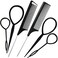 Topsy Hair Tail Tool&amp;Rat Tail Comb.6Pcs Hair Loop Styling Tools Set with 2Pcs Metal Pin Heat Resistant Rat Tail Combs,4Pcs Pony Tail Hair Tool, Hair Flip Tool for Hair Styling,Black,Schembo A Gift