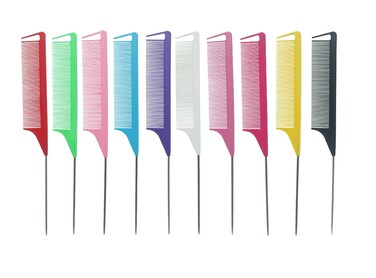 10 PCS Set 8.6 Inch Rat Tail Styling Combs with Stainless Steel Pintail