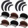 10 Pieces Hair Volumizing Accessories Set - Braiding Tool, Hair Bump Base, and Volume Haircomb for Women Lady Costume(Black, Brown)