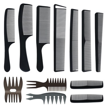 12 Pcs Texture Comb for Men Professional Barber Comb Styling Hair Combs Set for Hair Cutting