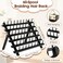 19 Pcs Hair Braiding Tools Set with Wooden Rack, Alligator Sectioning Clips, Steel Rat Tail Comb, Parting Ring (Black)