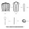 16PCS Metal Hair Side Combs Hair Fork Clip with Mini Rubber Band and Plastic Magic Pull Hair Pin, U-Shape Hair Sticks Teeth Hair Pin Stick for Women Hair Styling Tool Accessories Women Decoration