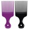 2 Pcs Hair Pick Comb Wide Tooth Comb Lift Hair Comb for Hair Styling Detangling Plastic Afro Comb for Women Men (Purple, Black)