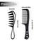 2Pcs Hair Combs, Wide Tooth Comb for Curly Wet Wavy Thick Hair Wigs Barber Salon, Large Tooth Spacing Shark Teeth Hair Hairstyle Tool (Black)
