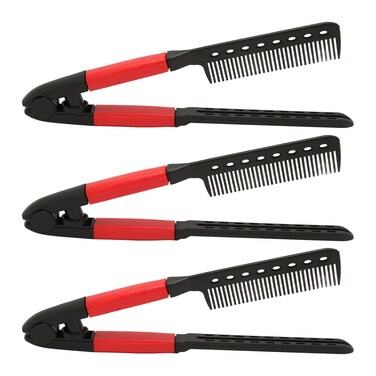 3Pcs V Shaped Styling Hair Comb for Straightening Knotty and Unkempt Hair, High Temperature Resistant, Lightweight and Portable Comb with Rounded Teeth