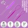 TsMADDTs 3Pack Hair Loop Tool Set with 2PCS French Braid Tool Loop 1PCS Rat Tail Comb Metal Pin Tail Braiding Comb for Hair Styling, Purple
