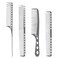 4 Pcs Aluminum Hair Combs Set Professional Metal Hair Cutting Comb Rat Tail Combs for Hair Styling