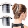 Hair Comb, 4 Pcs Pearls Rhinestones Flower Hair Combs Pins, Vintage Wedding Headpieces Hair Tools, Hair Accessory for Women and Girls, Thick Hair, Black &amp; White, Daily present