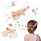 4PCS Wedding Bridal Hair Accessories, Pearl Hair Side Combs Set for Women Girls, Rose Gold Hair Pins, Floral Leaf Crystal Headpiece