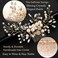 Hair Comb and 4 Pins Bridal Hair Accessories, Pearl Crystal Rhinestone Wedding Hair Comb and Hair Pins for Brides Bridesmaids Women Girls (Gold, 5 Pieces)