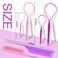TsMADDTs Hair Loop Tool Set, 6Pack with 2Pairs French Braid Tool Loop 2Pcs Rat Tail Comb for Hair Styling, Purple&amp;Pink