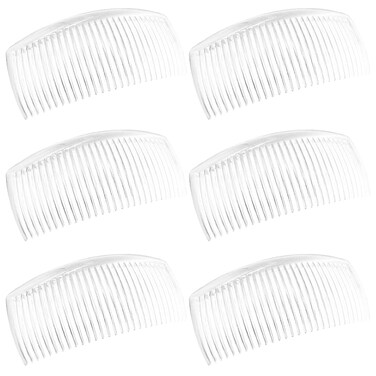 6 Packs French Twist Comb, SourceTon Plastic Side Hair Combs with 29 Teeth Hair Comb Hair Clip Combs for Fine Hair Accessory for Women- Clear