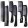 6PCS Large Wide Tooth Comb Set Detangling Shower Hair Comb Professional Carbon Fiber Cutting Comb for Women&amp;Men's Wet Dry Curly Long Hair Anti Static Heat Resistant Comb Reduce Hair Loss and Breakage