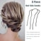 8 Pieces Hair Side Combs, Metal Hair Fork Clip Hair Pins for Buns 4 Prong Hair Updo U-Shape Hair Sticks for Women Hair Styling Tool Accessories