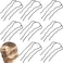 8 Pieces Hair Side Combs, Metal Hair Fork Clip Hair Pins for Buns 4 Prong Hair Updo U-Shape Hair Sticks for Women Hair Styling Tool Accessories