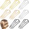 8 Pieces Hair Side Combs, Metal Hair Fork Clip Hair Pins for Buns Hair Updo U-Shape Hair Sticks for Women Hair Styling Tool Accessories (mixed)
