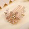 Aimimier Flower Crystal French Hair Comb Luxury Rhinestone Side Combs Long Teeth Hair Pins Bridal Hair Accessories for Women Girls(Champagne)