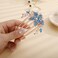 Aimimier Flower Crystal French Hair Comb Luxury Rhinestone Side Combs Long Teeth Hair Pins Hair Accessories for Bride and Bridesmaid(Blue)