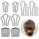 inSowni 12 Pack Smooth Black Metal Hair Side Combs U-shaped Hair Pins Hair Sticks Forks French Twist Bun Updo Hair Style Tools Accessories for Women Girls
