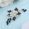Denifery Black Crystal Silver Hair Comb Wedding Bridal Hair Accessories with Rhinestones Shiny Handmade Jewelry for Women Girls