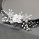 Unsutuo Flower Bride Wedding Hair Comb Silver Crystal Bridal Hair Piece Rhinestone Hair Accessories for Women
