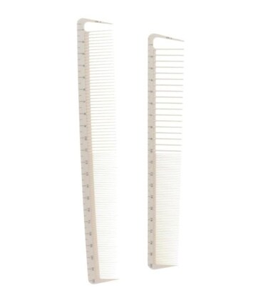 2Pcs White Professional Hair Cutting Combs Set, Salon Hair Styling Measure Combs, Anti Hairdressing Barber Combs Hair Combs Styling Tools and Appliances