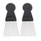 KALLORY Detangling Comb 2pcs for Braid Tools Metal Afro Black Women Men Lift Styling Wig Salon and Combs Detangle African Comb Hair Barber Hairdressing Pick Male Picks Home American Afro Pick