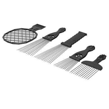 Afro Pick Combs Metal Hair Pick, Afro Comb Metal Pick Comb Afro Braid Pick Hairdressing,5pcs/set Afro African Hair Pick Comb Comb Set