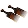 Parcelona French Afro Lift Tortoise Shell Brown Extra Large 6&rdquo; Celluloid Set of 2 Salon Style Hairdressing Long Teeth Metal Free Hair Pick Combs for Women and Girls