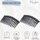 Parcelona French Twisted Edge Black 3&rdquo; Celluloid Set of 2 Flexible 13 teeth Side Hair Combs for Women and Girls