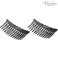 Parcelona French Twisted Edge Black 3&rdquo; Celluloid Set of 2 Flexible 13 teeth Side Hair Combs for Women and Girls