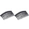 Parcelona French Twisted Edge Black 3&rdquo; Celluloid Set of 2 Flexible 13 teeth Side Hair Combs for Women and Girls