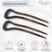 Parcelona French Classic Curve Tortoise Shell Brown Large 5 1/4&rdquo; Celluloid Set of 2 U-Shaped Chignon Hair Pins for Women