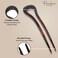 Parcelona French Classic Curve Tortoise Shell Brown Large 5 1/4&rdquo; Celluloid Set of 2 U-Shaped Chignon Hair Pins for Women