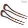 Parcelona French Classic Curve Tortoise Shell Brown Large 5 1/4&rdquo; Celluloid Set of 2 U-Shaped Chignon Hair Pins for Women