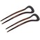 Parcelona French Classic Curve Tortoise Shell Brown Large 5 1/4&rdquo; Celluloid Set of 2 U-Shaped Chignon Hair Pins for Women