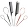 Herina 6Pcs Hair Styling Loop Tool Set - 4 Braid Makers, 2 Metal Pin Tail Combs with Stainless Steel Handles