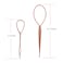 Herina 6Pcs Hair Styling Loop Tool Set - 4 Braid Makers, 2 Metal Pin Tail Combs with Stainless Steel Handles