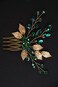 Emerald Green Decorative Hair Combs - Bridal Headpiece for Wedding