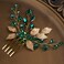 Emerald Green Decorative Hair Combs - Bridal Headpiece for Wedding