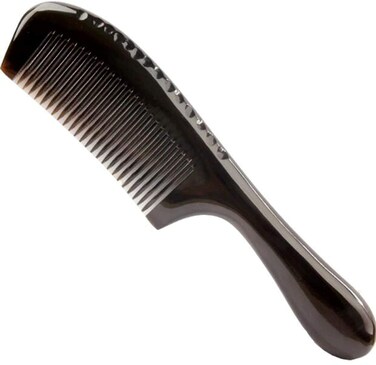 Black Horn Beard Comb,Traditional Handicraft Anti-static Comb, Black Smooth Comb for Scalp Health Care,Buffalo Horn Comb for Women(Mothers Day Gifts)