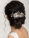 SWEETV Wedding Hair Comb for Bridal Hair Accessories, Handmade Flower Bridal Hair Clip Hair Pieces, Gold, 5.12 *2.75 inches, 1 Count (Pack of 1)