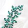 Luxurious Wedding Hair Comb Full Rhinestones Bride Hair Accessories for Party Prom Bridal Side Hair Combs for Women Bride Girls Hair Decoration(Green)