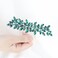 Luxurious Wedding Hair Comb Full Rhinestones Bride Hair Accessories for Party Prom Bridal Side Hair Combs for Women Bride Girls Hair Decoration(Green)