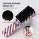 2 Pcs Folding Hair Comb for Men with Barber Brush Set, 2 in 1 Pocket Combs - Fine Tooth Comb &amp; Wide Tooth Comb, Fade Brush and Styling Comb for Beards and Mustaches (Blue)