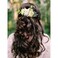Cinaci 4 Pack Silver Metal Hair Side Combs Slides with Artificial Rose Flower Floral Wedding Bridal Headpieces Clips Hairpins Barrettes Bun Chignon Hair Accessories for Women Flower Girls Bridesmaids