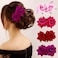 Cinaci 6 Pieces Wedding Party Prom Double Rose Flower French Twist Hair Side Combs Slides with 20 Teeth Floral Hair Pins Headpieces Accessories for Women Girls