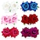 Cinaci 6 Pieces Wedding Party Prom Double Rose Flower French Twist Hair Side Combs Slides with 20 Teeth Floral Hair Pins Headpieces Accessories for Women Girls